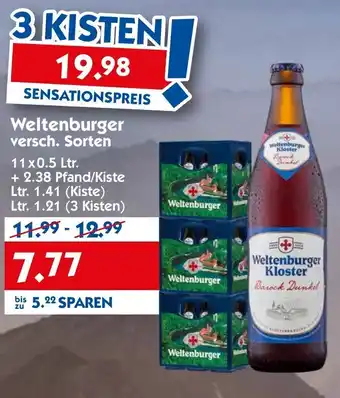 Hol'ab Getränkemarkt Weltenburger 11x0,5L Angebot