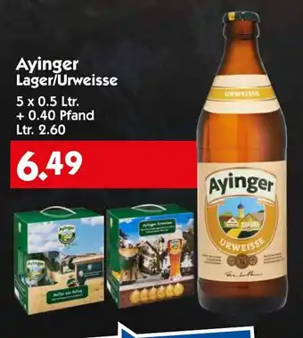 Hol'ab Getränkemarkt Ayinger Lager/Urweisse 5x0,5L Angebot