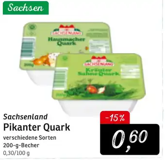 KONSUM Sachsenland Pikanter Quark 200 g Becher Angebot