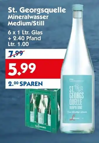 Hol'ab Getränkemarkt St. Georgsquelle Mineralwasser Medium/Still 6x1L Angebot