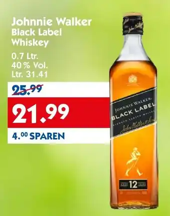 Hol'ab Getränkemarkt Johnnie Walker Black Label Whiskey 0,7L Angebot