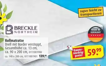 ROLLER Breckle Rollmatratze Angebot