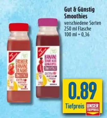 diska Gut & Günstig Smoothies 250ml Angebot