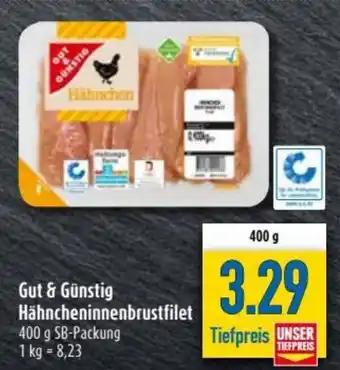 diska Gut & Günstig Hähncheninnenbrustfilet 400g Angebot