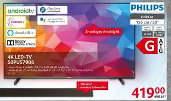 Selgros Philips 4K LED TV 50PUS7906 Angebot