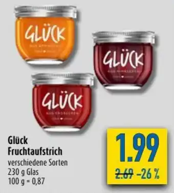 diska Glück Fruchtaufstrich 230 g Glas Angebot