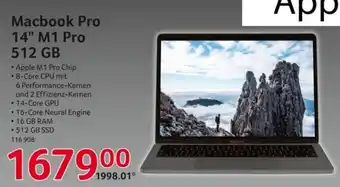 Selgros Apple Macbook Pro 14" M1 Pro, 512 GB Angebot