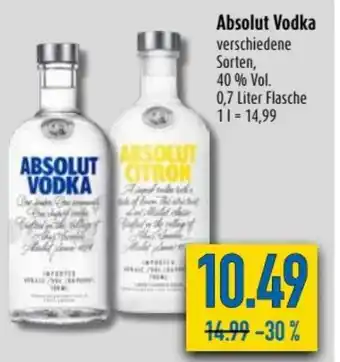 diska Absolut Vodka 0,7L Angebot