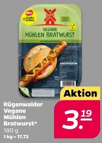 NETTO Rügenwalder Vegane Mühlen Bratwurst 180 g Angebot