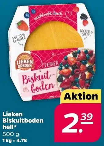 NETTO Lieken Biskuitboden hell 500 g Angebot