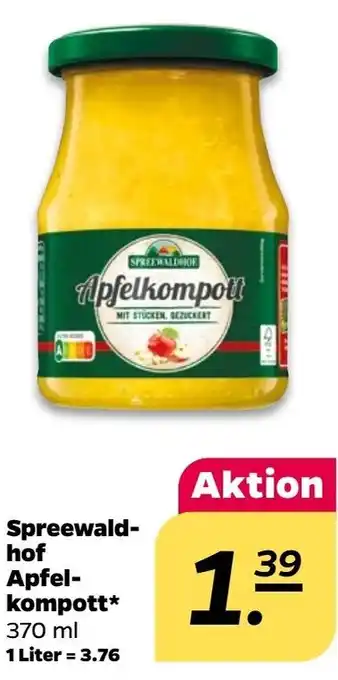 NETTO Spreewaldhof Apfelkompott 370 ml Angebot