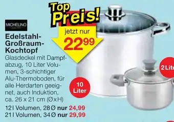 Jawoll Edelstahl Großraum Kochttopf 10L Angebot