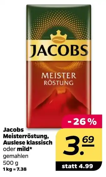 NETTO Jacobs Meisterröstung, Auslese Klassisch oder Mild 500 g Angebot