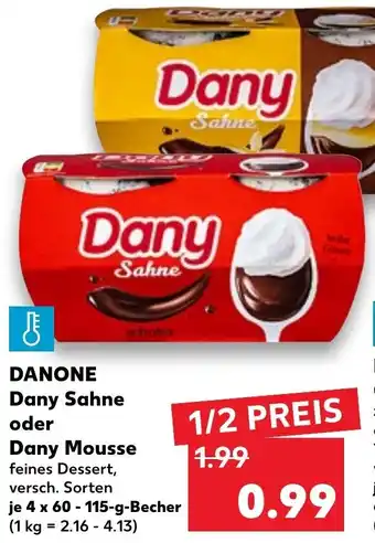 Kaufland Danone Dany Sahne oder Dany Mousse 4 x 60-115 g Becher Angebot