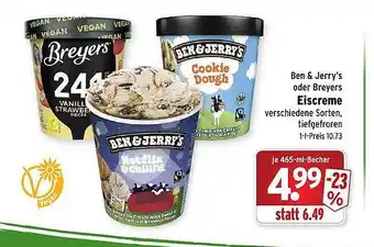 Wasgau Ben & Jerry's, Breyers Eiscreme Angebot