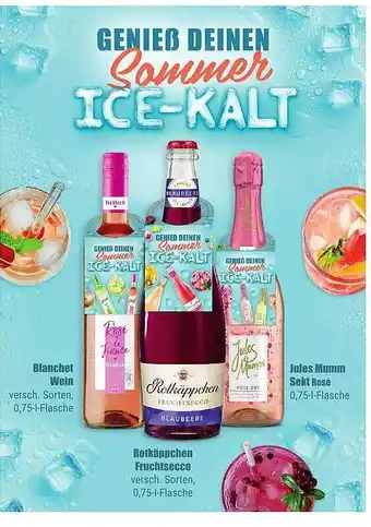 Wasgau Ice-kalt Blanchet Wein, Rotkäppchen Fruchtsecco, Jules Mumm Sekt Rosé Angebot