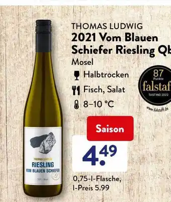 Aldi Süd Thomas Ludwig 2021 Vom Blauen Schiefer Riesling Qba Angebot