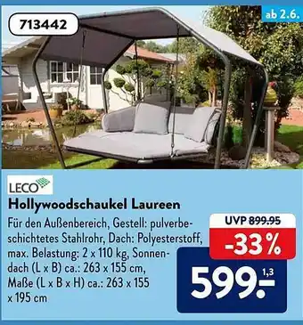 Aldi Süd Hollywoodschaukel Laureen Leco Angebot