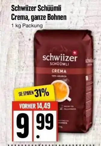 Edeka Schwiizer Schüümli Crema, Ganze Bohnen Angebot