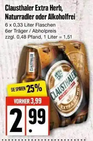 Edeka Clausthaler Extra Herb, Naturradler Oder Alkoholfrei Angebot