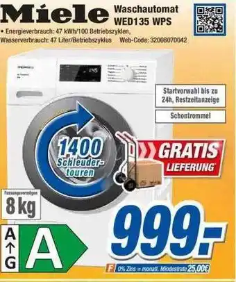 Expert Klein Miele Waschautomat Wed135 Wps Angebot