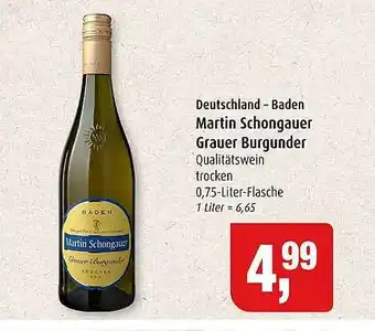 Markant Deutschland-baden Martin Schongauer Grauer Burgunder Angebot