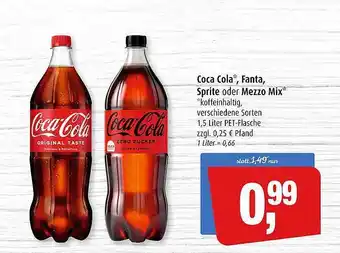 Markant Coca-cola,fanta, Sprite Oder Mezzo Mix Angebot