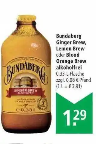 Marktkauf Bundaberg Ginger Brew, Lemon Brew Oder Blood Orange Brew Alkoholfrei Angebot