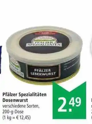 Marktkauf Pfälzer Spezialitäten Dosenwurst Angebot