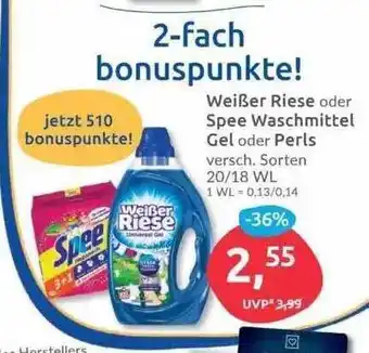 Budni Weißer Riese Oder Spee Waschmittel Gel Oder Perls Angebot