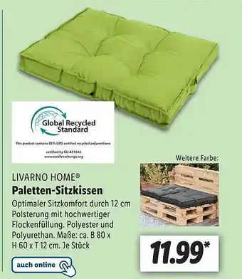 Lidl Livarno Home Paletten-sitzkissen Angebot