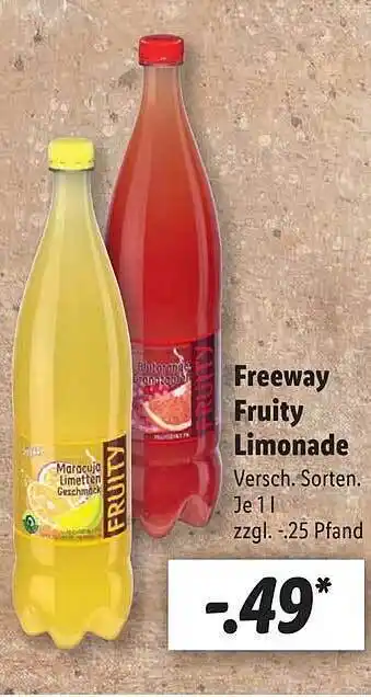 Lidl Freeway Fruity Limonade Angebot