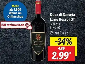 Lidl Duca Di Sassetta Lazio Rosso Igt Angebot