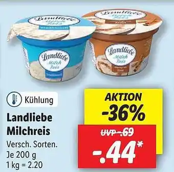 Lidl Landliebe Milchreis Angebot
