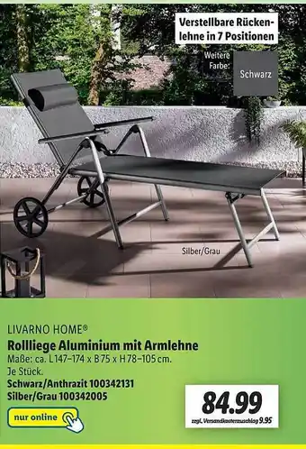 Lidl Livarno Home Rollliege Aluminium Mit Armlehne Angebot