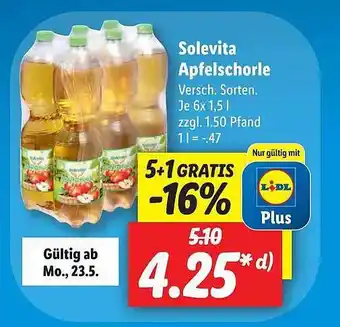 Lidl Solevita Apfelschorle Angebot