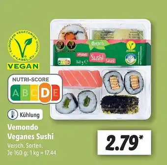 Lidl Vemondo Veganes Sushi Angebot