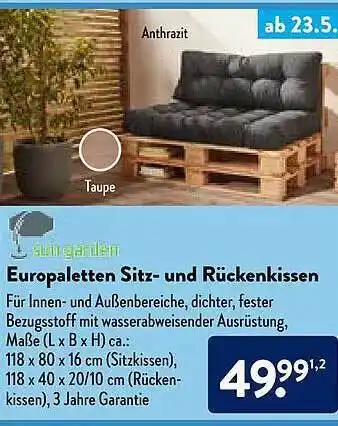 Aldi Nord Europaletten Sitz- Und Rückenkissen Angebot