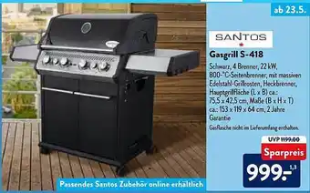 Aldi Nord Gasgrill S-418 Santos Angebot