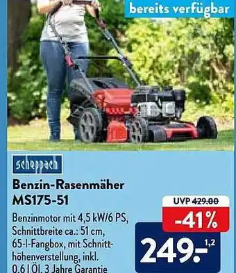 Aldi Nord Benzin-rasenmäher Ms175-51 Scheppach Angebot