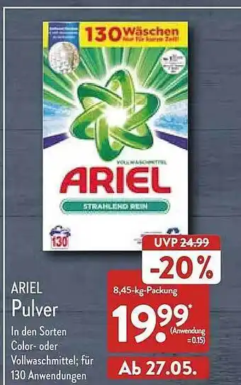 Aldi Nord Ariel Pulver Angebot