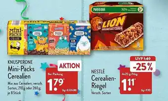 Aldi Nord Knusperone Mini-packs Cerealien Nestlé Cerealien-riegel Angebot