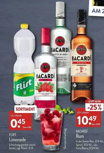 Aldi Nord Flirt Limonade Bacardí Rum Angebot