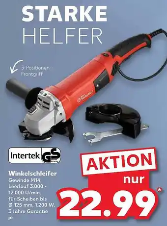 Kaufland Winkelschleifer Intertek Angebot