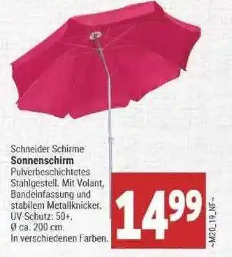 Marktkauf Schneider Schirme Sonnenschirm Angebot