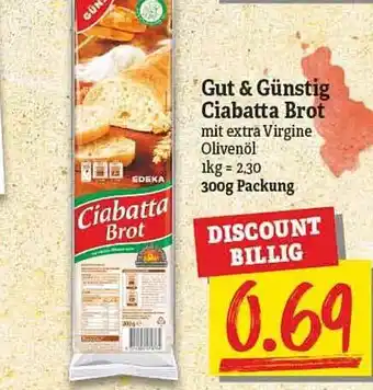 NP Discount Gut & Günstig Ciabatta Brot Angebot