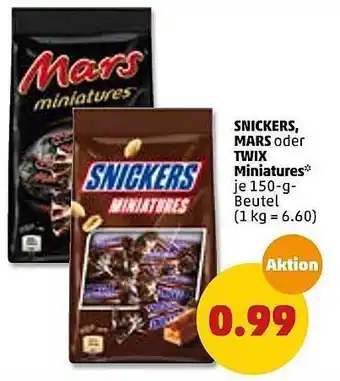 PENNY Snickers Mars Oder Twix Miniatures Angebot