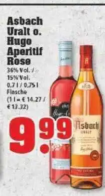 trinkgut Asbach Uralt O. Hugo Aperitif Rose Angebot