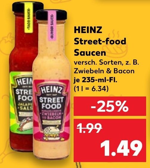 Heinz Streetfood Saucen 235 ml Fl. Angebot bei Kaufland