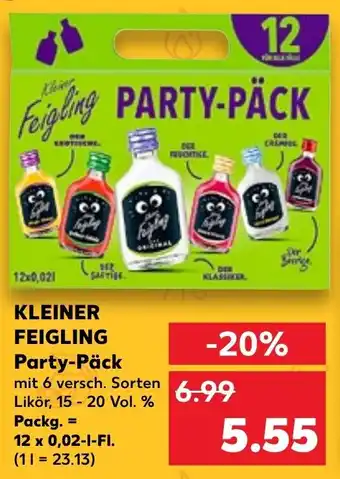 Kaufland Kleiner Feigling Party Päck 12x0,02 L Fl. Angebot